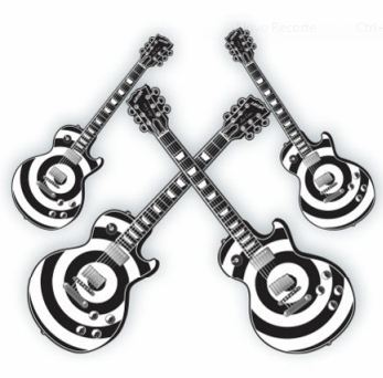 Kit Painel Guitarra Preto e Branco