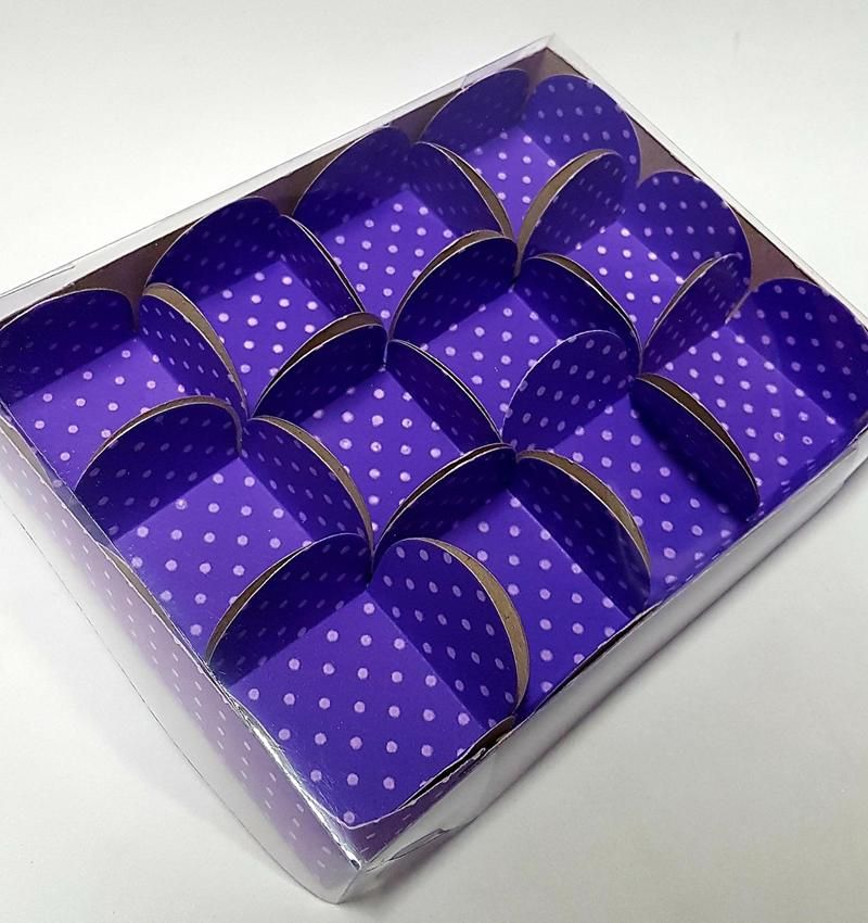 Caixa Para Doces Finos Roxa Po Lils 12 Cavidades Unidade