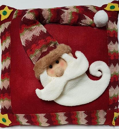 Almofada Natal Cheia Vermelha Papai Noel 33cm Unidade