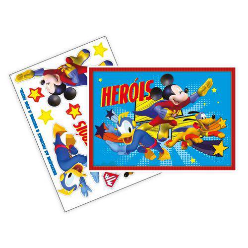 Painel Kit Decorativo Mickey Super Heri 2 placas 66x48cm