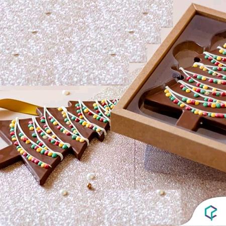 Caixa Biscoito Plano rvore Boneco Kraft Unidade