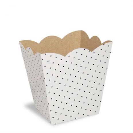 Cachepot Branco com Po Preto 08 unidades