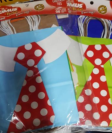 Sacolas Lembranas Sortidas Gravata 10 Unidades