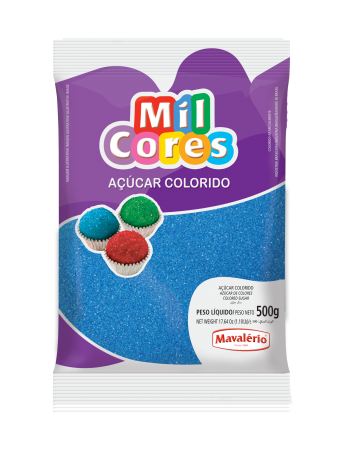 Acar Cristal Colorido 500g Azul