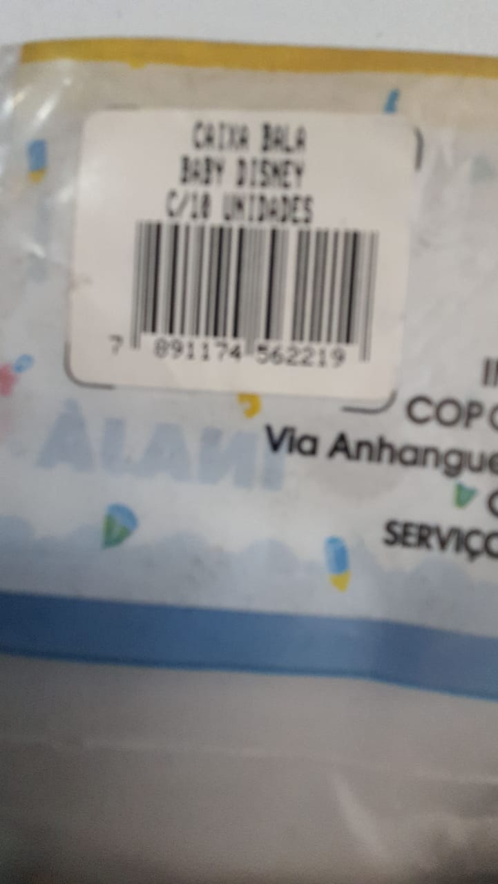 Caixa Bala Mickey Baby 10 Unidades