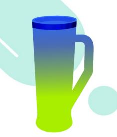 Caneca Slim Bicolor Azul e Amarelo 400ml Unidade