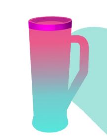 Caneca Slim Bicolor Rosa e Tiffany 400ml Unidade