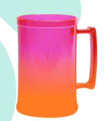 Caneca Chopp Bicolor Rosa e Laranja 500ml Unidade