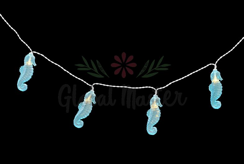 Cordo Luminoso Cavalo Marinho Azul Unidade