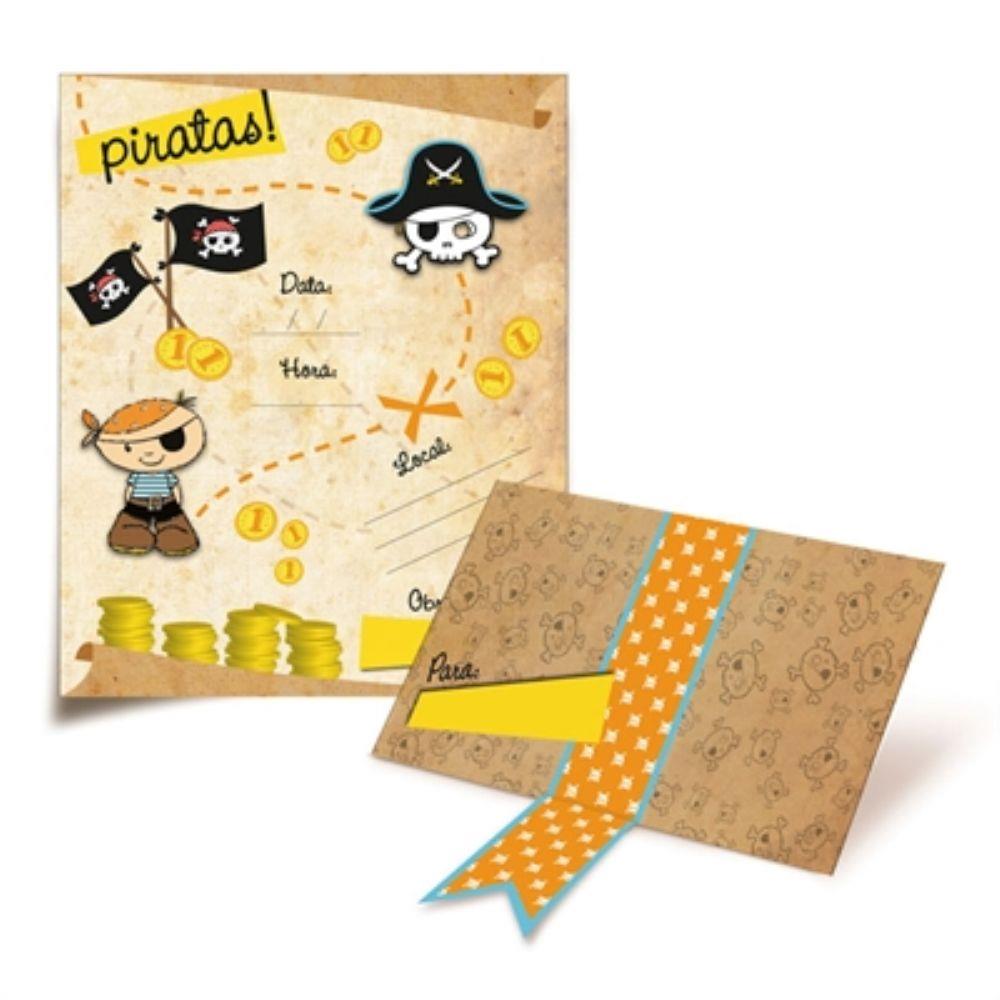Convite Piratas 08 Unidades
