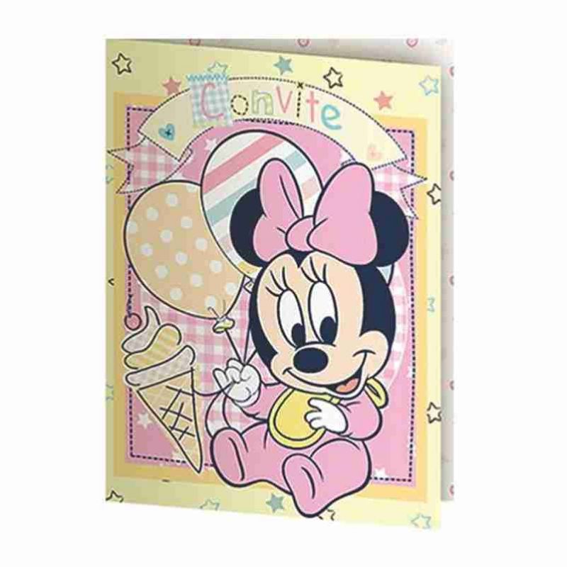Convite Pequeno Baby Minnie E Amigos