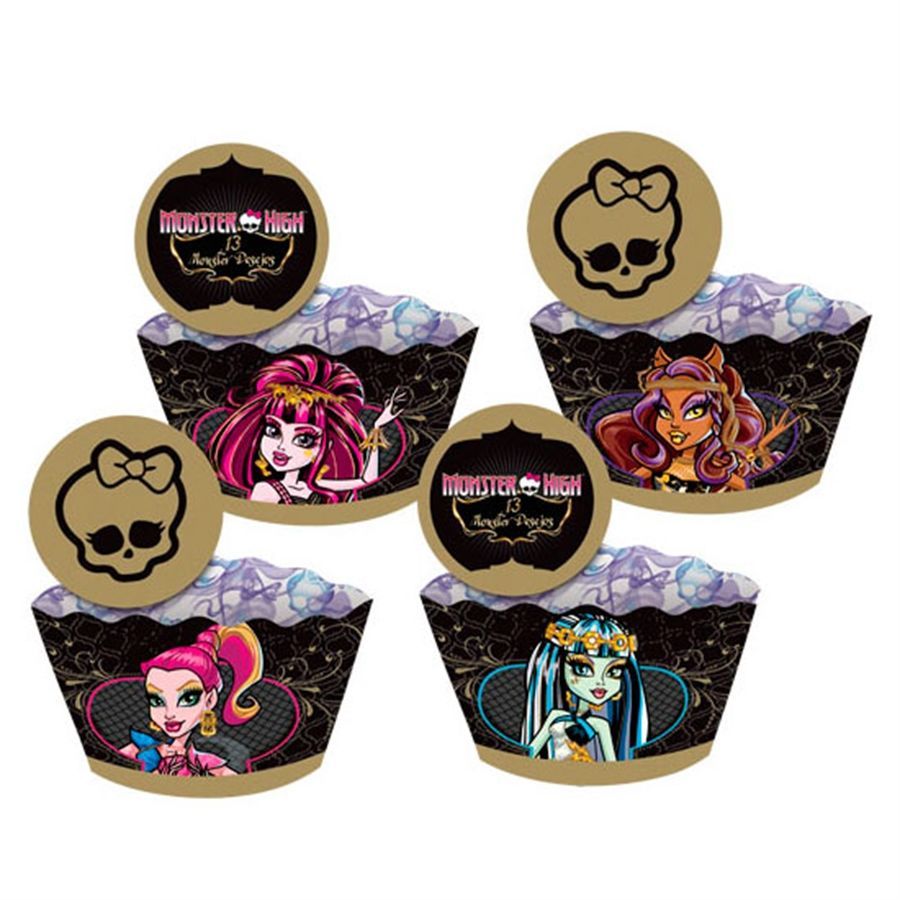 Cupcake Wrapper Com Enfeite 13 Desejos Monster High