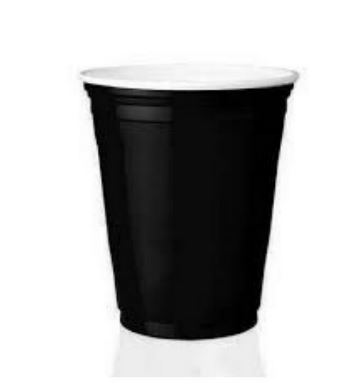 Copo Plstico 400ml Preto 25 Unidades