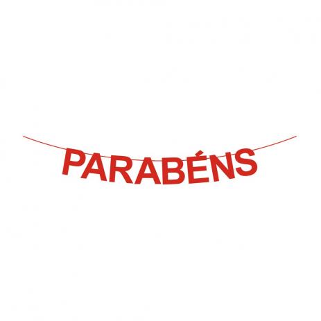 Faixa Decorativa Parabns Vermelho Unidade