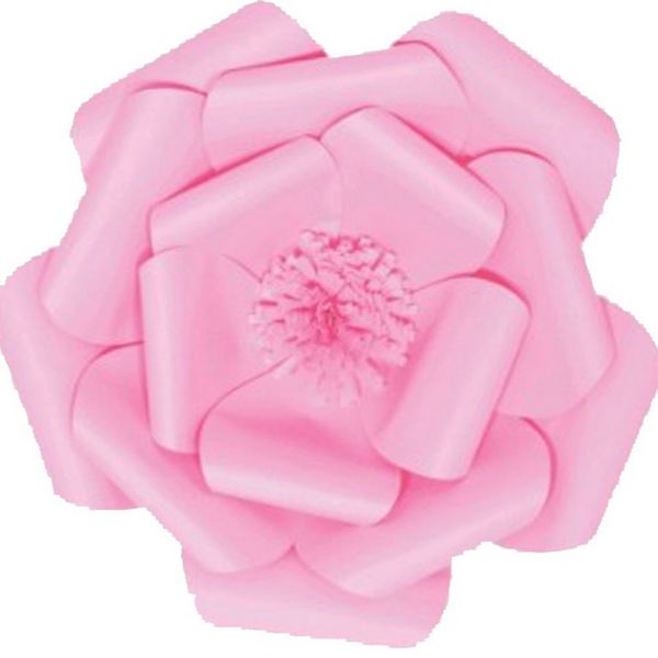 Flor Papel Camlia M Rosa Claro