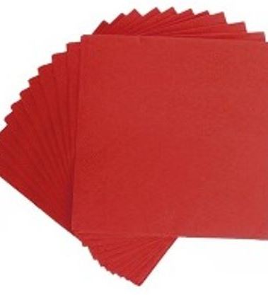 Guardanapo 19,5x22,5cm Vermelho 50 Unidades