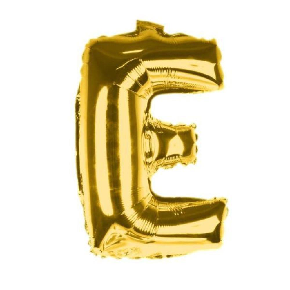 Balo Letra E 16 Polegadas Metalizado Dourado Unidade