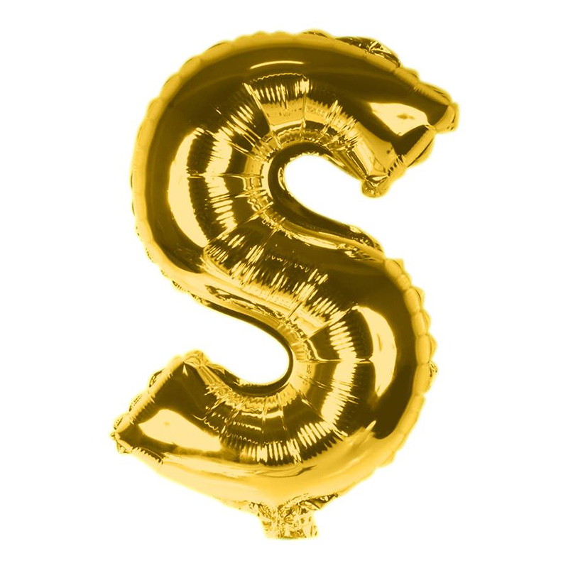 Balo Letra S 16 Polegadas Metalizado Dourado Unidade