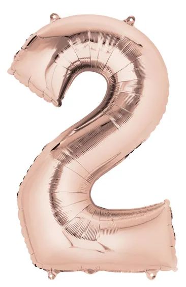 Balo Metalizado 1 Metro Nmero 2 Rose Gold Unidade