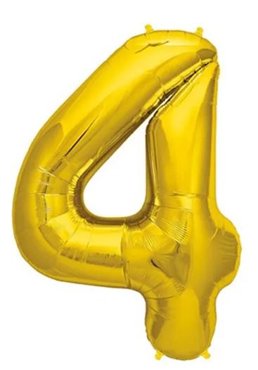 Balo Number 16 Polegadas Dourado 4 Unidade
