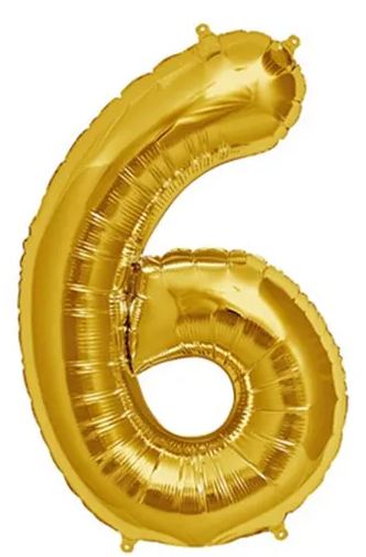 Balo Number 16 Polegadas Ouro 6 Unidade