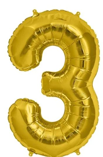 Balo Number 16 Polegadas Ouro 3 Unidade