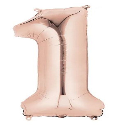 Balo Metalizado 1 Metro Nmero 1 Rose Gold Unidade