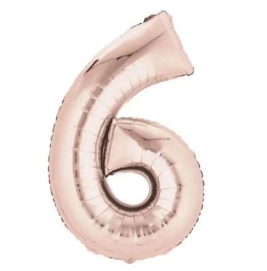 Balo Metalizado 1 Metro Nmero 6 Rose Gold Unidade