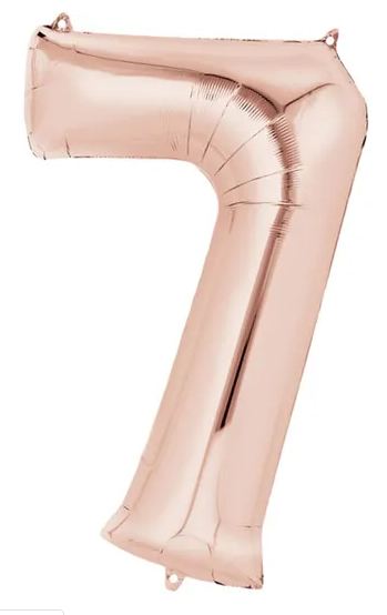 Balo Metalizado Nmero 7 Rose Gold 1 metro Unidade