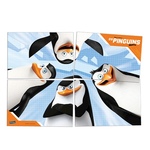 Painel 4 Laminas Pinguins