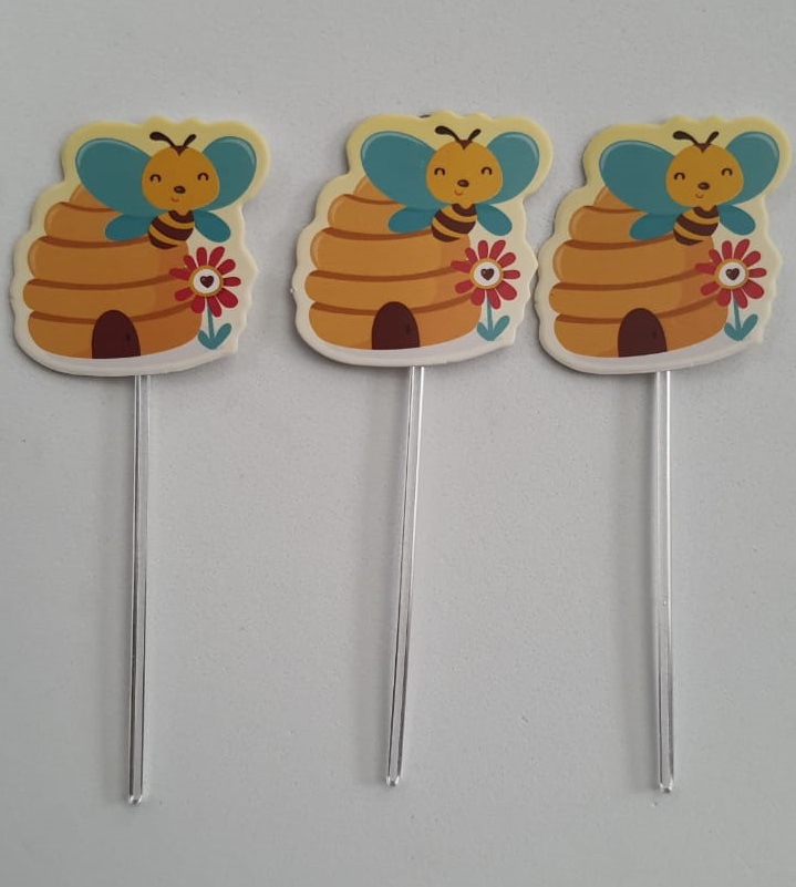 Palito Decorativo Abelhinha 10 Unidades