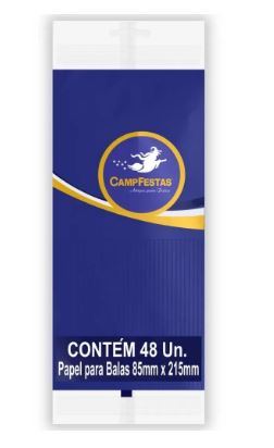 Papel De Bala Simples Azul Escuro 48 Unidades