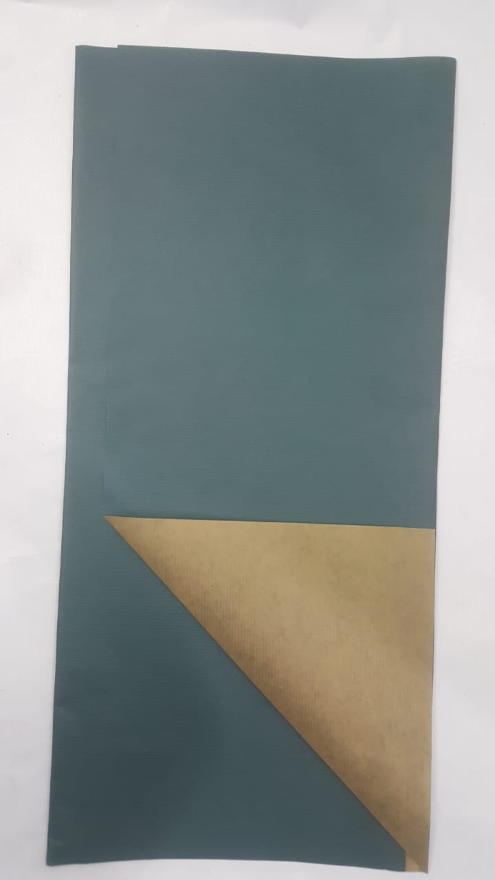 Papel Kraft Dupla Face 49x69 Verde Dourado Unidade