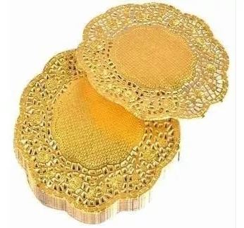 Papel Rendado Doiles Dourado 21,5 cm 20 Unidades
