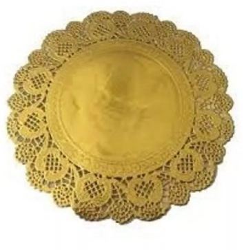 Papel Rendado Doiles Dourado 25,5 cm 20 Unidades