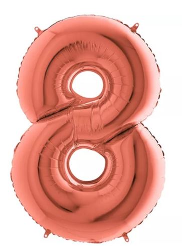 Balo Metalizado Nmero 8 Rose Gold 16 Polegadas Unidade