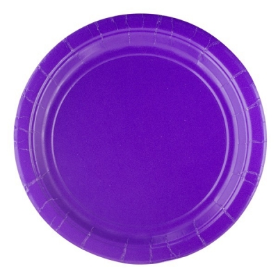 Prato Papel Liso Roxo 08 Unidades