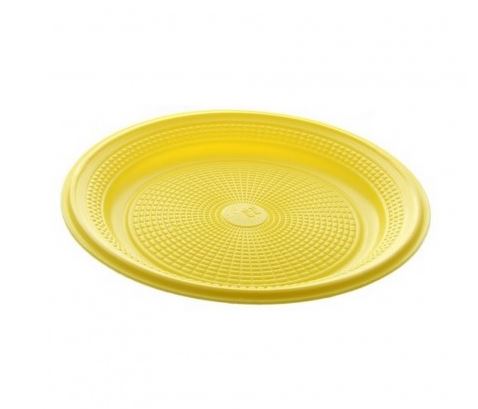 Prato Biodegradvel Redondo 15cm Amarelo 10 Unidades