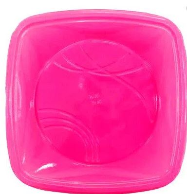 Prato Quadrado 15cm Pink 10 Unidades
