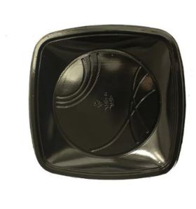 Prato Quadrado 15cm Preto 10 Unidades