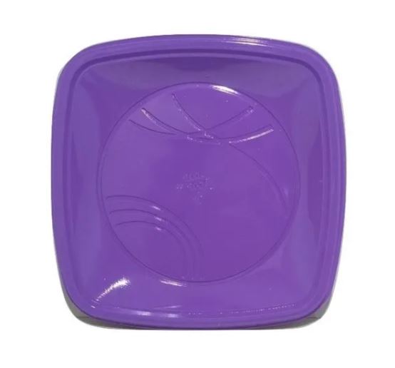 Prato Quadrado 15cm Roxo 10 Unidades