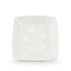 Prato 15 cm Acrlico Square Pequeno Branco 10 Unidades