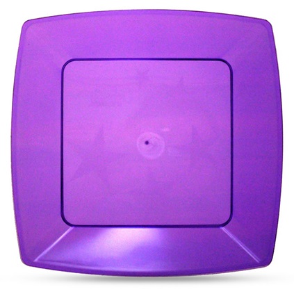 Prato 15 cm Acrlico Square Pequeno Roxo 10 Unidades