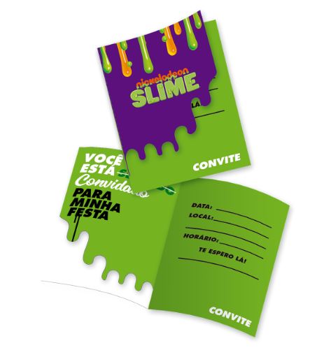 Convite Slime 08 Unidades