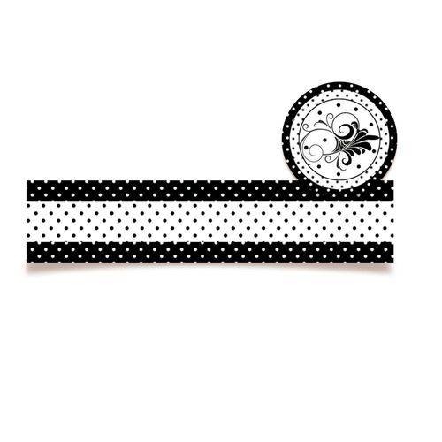 Adesivo Retangular Exuberance Preto e Branco 20 unidades