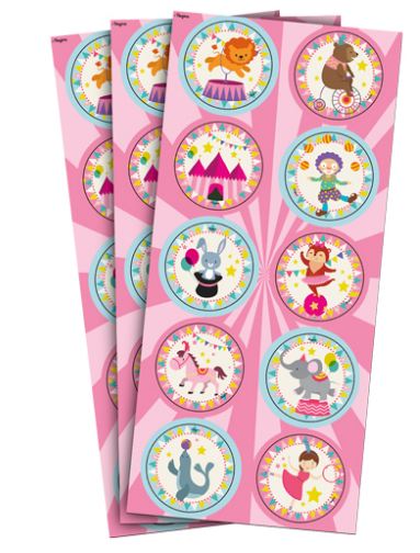 Adesivo Circo Rosa 04 Cartelas