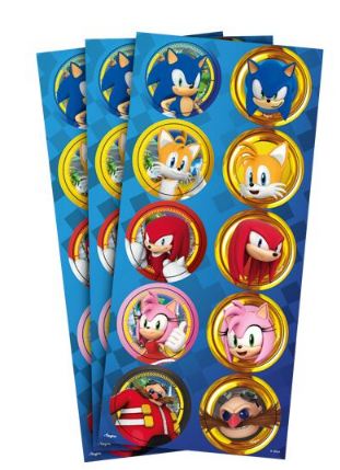 Adesivo Sonic 03 Cartelas Com 30 Unidades