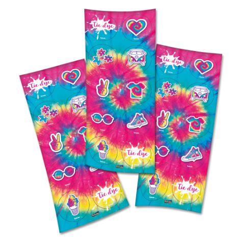 Adesivo Tie Dye 3 Cartelas 30 Unidades