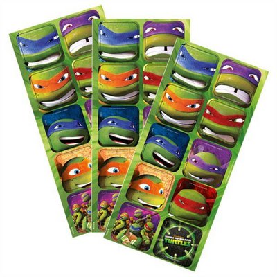 Adesivo Quadrado Tartarugas Ninjas 30 Unidades