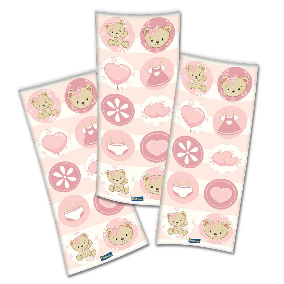 Adesivo Baby Urso Rosa